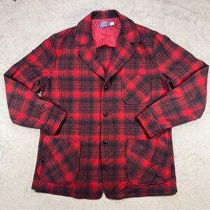 Vintage Buffalo Plaid 100%Wool Pendleton Jacket Size Large USA